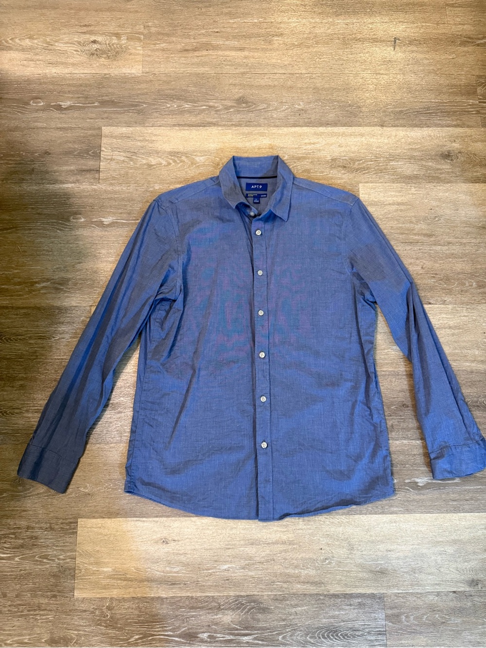 Apt. 9 Men's Navy Blue Long-Sleeve Button-Up Shirt